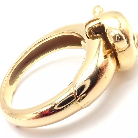 Authentic! Van Cleef & Arpels 18k Yellow Gold Teddy Bear Band Ring Pendant - Picture 4 of 11